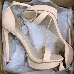 Nude/Blush ASOS high heel sandal.